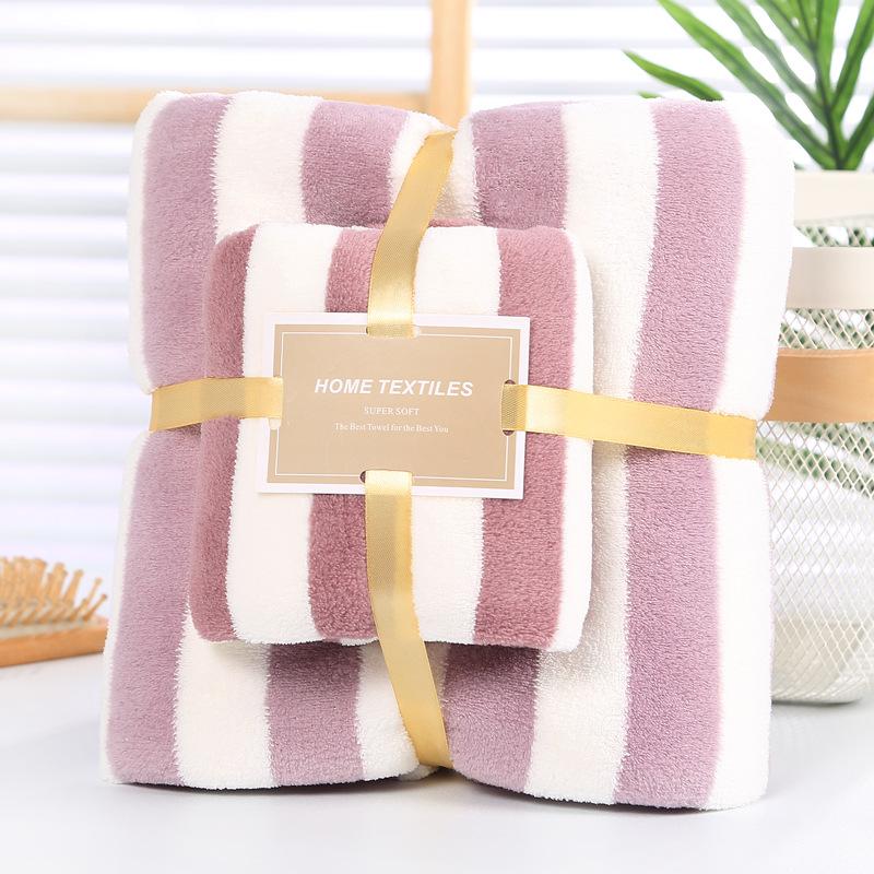 Кант из кораллового флиса, широкое полотенце-полоска, комбинация полотенец, полотенце для матери и ребенка, высокая плотность впитывания воды, увеличенное и утолщенное