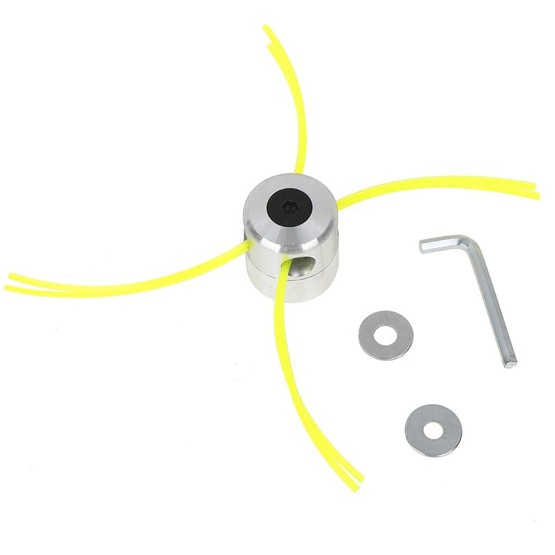 Universal Aluminum Trimmer Head With Four Trimmer Lines For Brush Cutter Grass Trimmer Head Replacement Tool Part