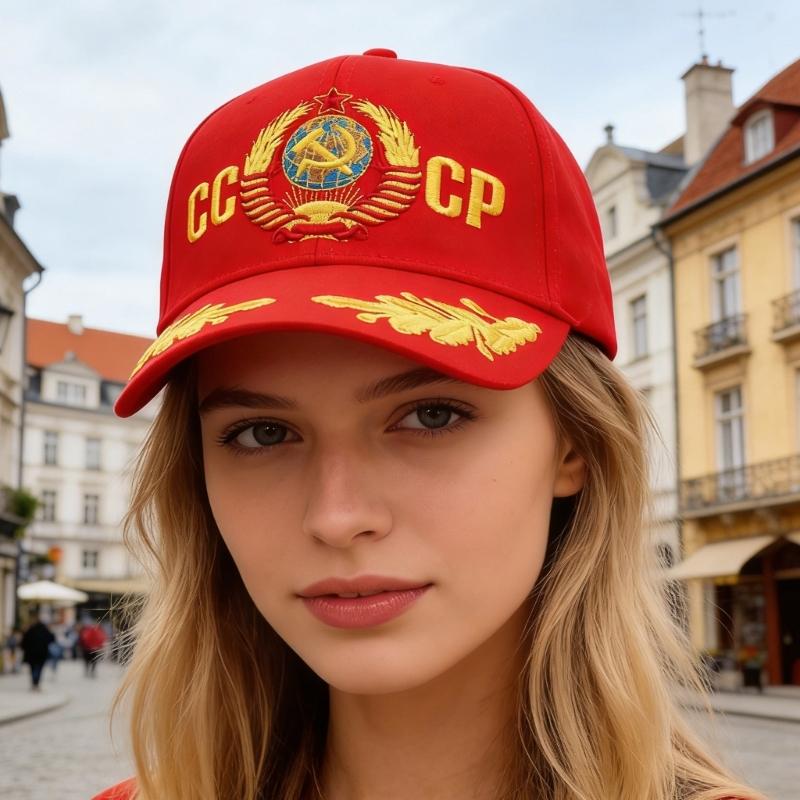 Хлопковая бейсболка с вышивкой "СССР", регулируемая, модная, для улицы, для мужчин и женщин