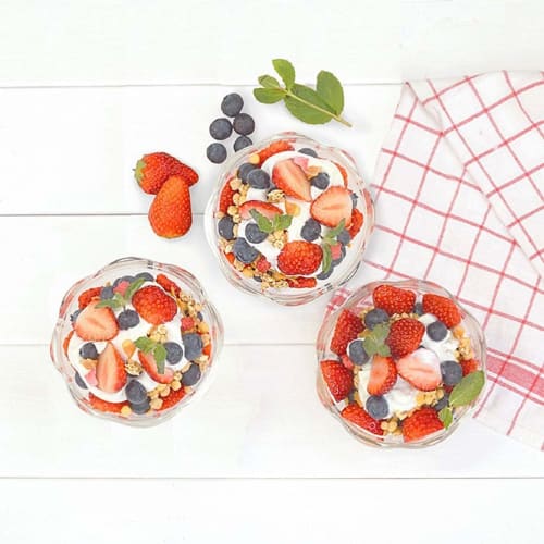 HARIO Heat-Resistant Glass Dessert Bowls, 300mm, Set of 4, Made in Japan, SWB-2412