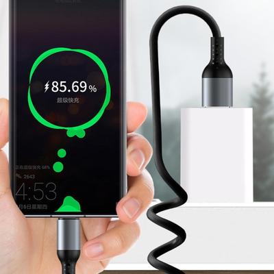 Пружинный скрученный кабель для передачи данных USB Type C Телескопический зарядный провод Регулируемая длина до 1,5 м Поддержка зарядки 6A