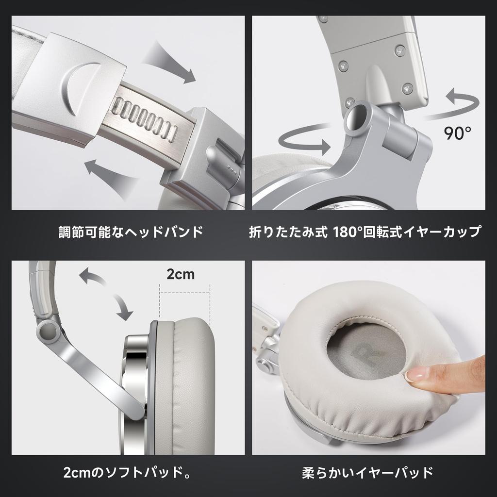 OneOdio Pro 10 Monitor Headphones Wired Bass Enhancement Headphones Over Ear Lightweight Jack Coexistence Single Ear Monitoring Foldable Detachable