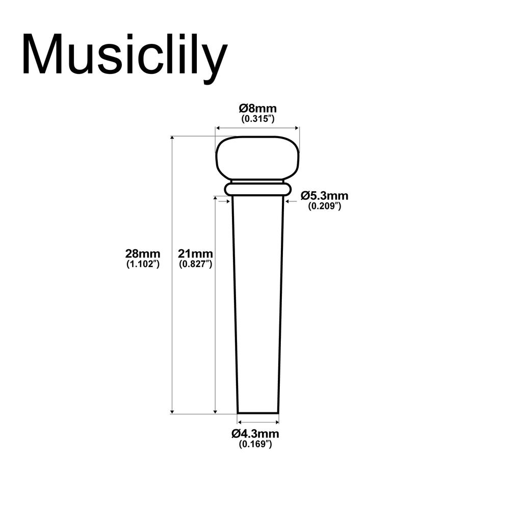 Musiclily Cow Bone Guitar Bridge Pin End Pin for Acoustic White of Guitar, (Pack 6)