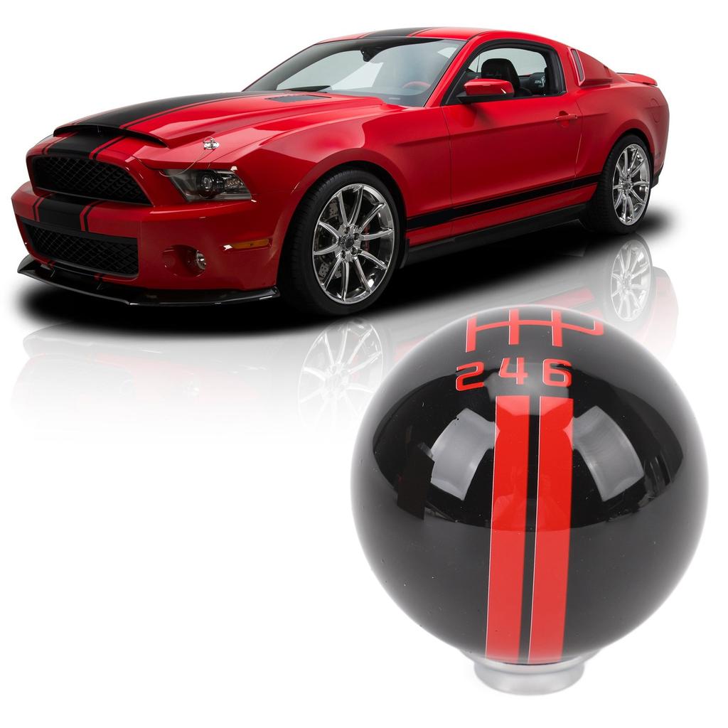 Ручка КПП с 3 адаптерами, удобный хват, 6-скоростная, в стиле Shelby GT500, круглая, для Mustang 1967-2018, черная, красная