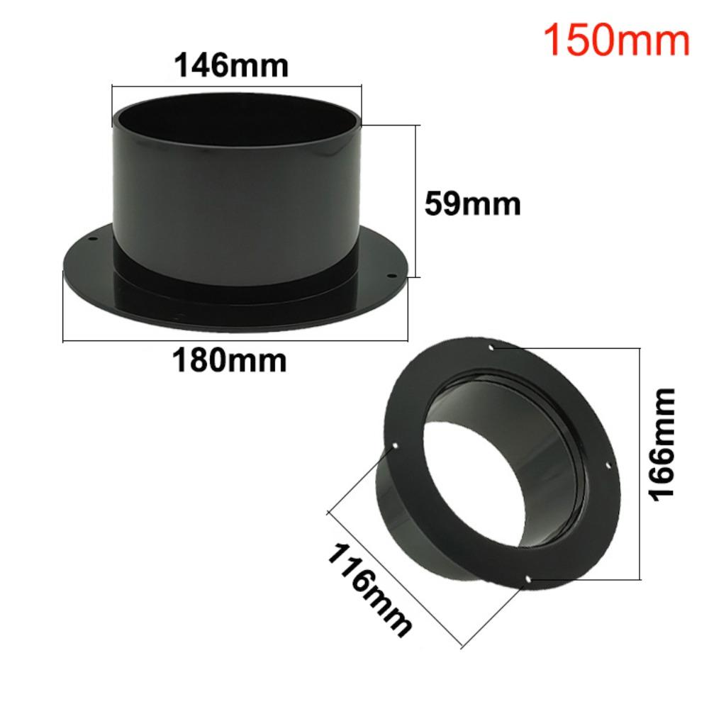 Round Wall Flange Connector Black Vent Pipe Adapter Exhaust Pipe Connector Ventilation Pipe