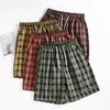 Мужские повседневные шорты, модные клетчатые шорты больших размеров с эластичной резинкой на талии для мужской одежды