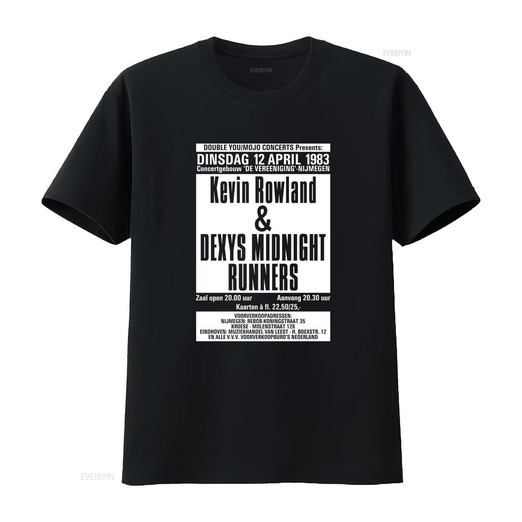 Unisexs Dexys Midnight Runners Dinsdag Gig Poster T Shirt Retro Concert Design vintage Top For Everyday Wear streetwear