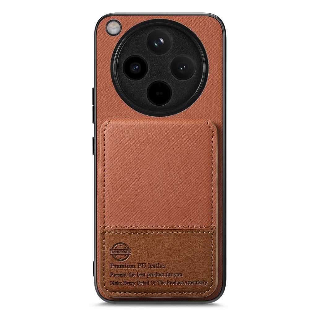 For Oppo Find X8 5G Case Cloth Texture Leather+PC+TPU RFID Blocking Phone Cover with Card Holder