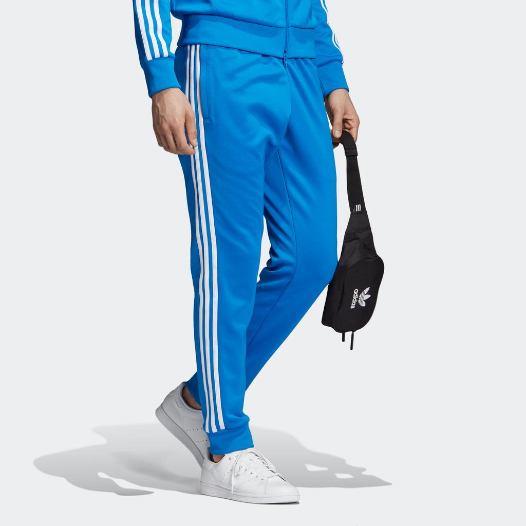 adidas Мужские вязаные спортивные штаны синие с умеренной манжетой ED6058