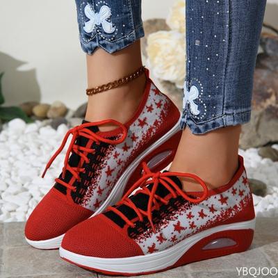 Женская спортивная обувь 2025 Новые повседневные кроссовки на толстой подошве, с цветными блоками, низкие, для бега, дышащие, вулканизированные, на платформе