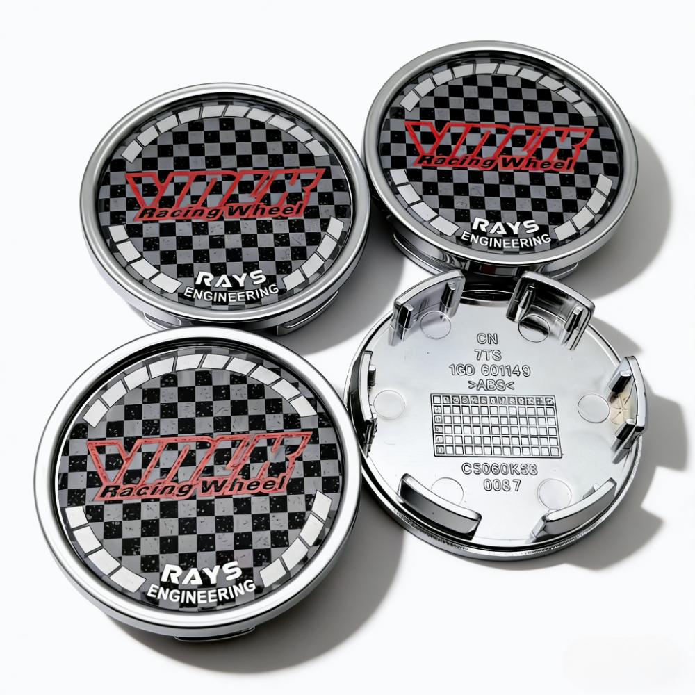 4pcs 58mm 53mm Car Wheel Center Caps With Volk Rays Logo Emblem Badge Wheel Hubcap Rim Center Dust Cover Replace Hub Accessories