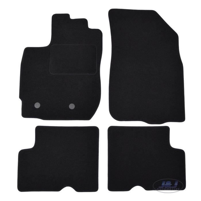 Tapis De Sol Noir Velours - J&J Automotive - Dacia 2014-2017 - Sur Mesure - Antidérapant - Imperméable