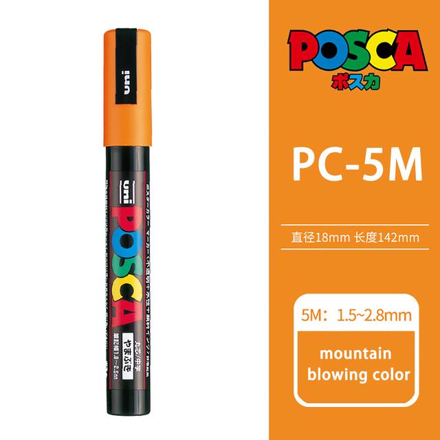 Маркер-краска Uni POSCA, 39 цветов PC-5M/44 PC-3M/36 PC-1M, Акриловые маркеры для рисования по камню, граффити, Художественные принадлежности