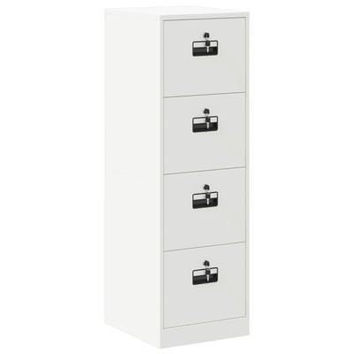 File Cabinet Set of 2 White 44 X 50 X 139 Cm Cold Rolled Steel