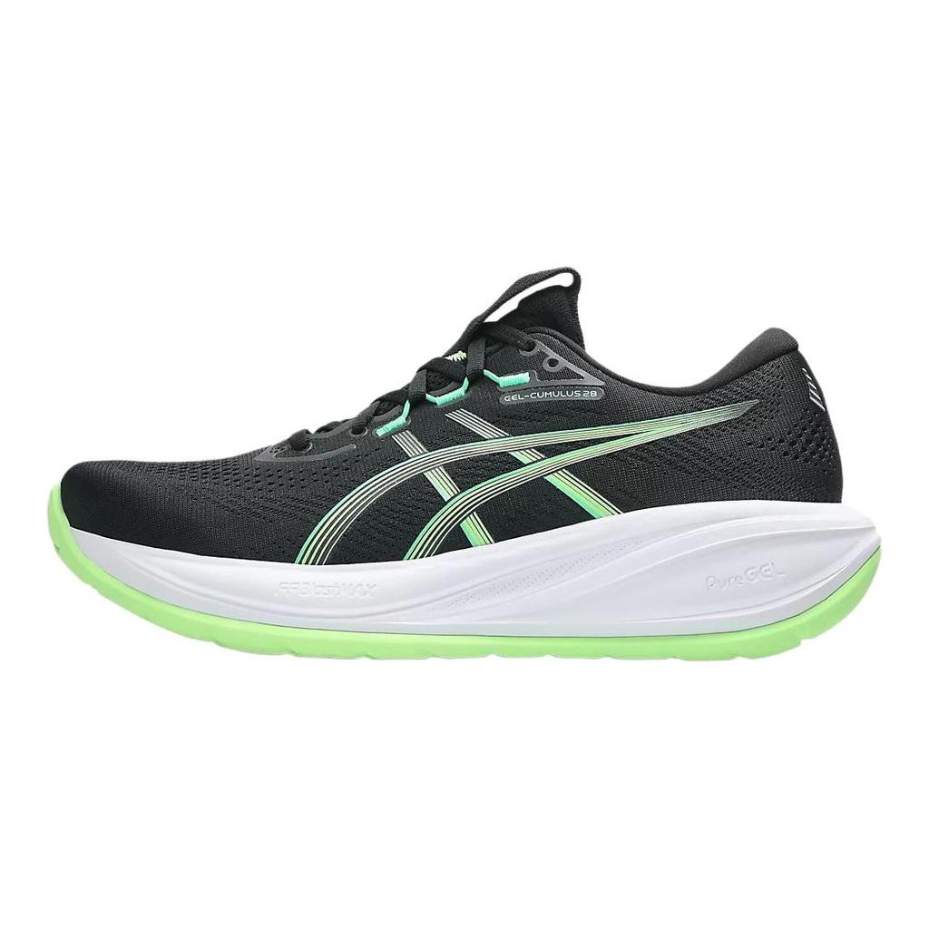 Asics GEL CUMULUS 28 Устойчивые к истиранию Повседневные беговые кроссовки Мужские Черный Зеленый 1011C143-001