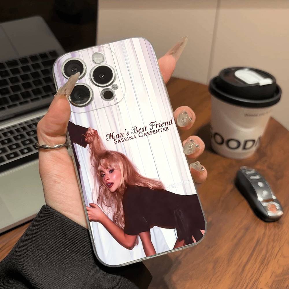 Певица S-Сабрина Карпентер Прозрачный Чехол Для iPhone 11 12 13 14 15 16 17 Air Pro Max Plus Mini Ударопрочный Чехол
