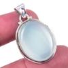 Natural Aqua Chalcedony Gemstone 925 Solid Sterling Silver Pendant 1.25'' k2F37