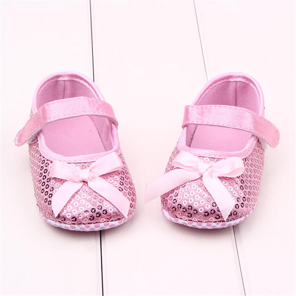 Baby Girl Shoes Spring Autumn Infant Toddler Pre-walker Shoes Bling Bow Princess Newborn Baby Soft