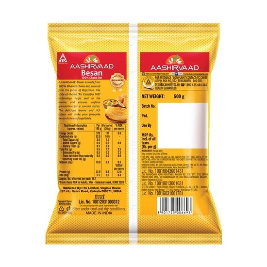 Aashirvaad, 100% Bikaneri Chana Dal Besan, 500 G