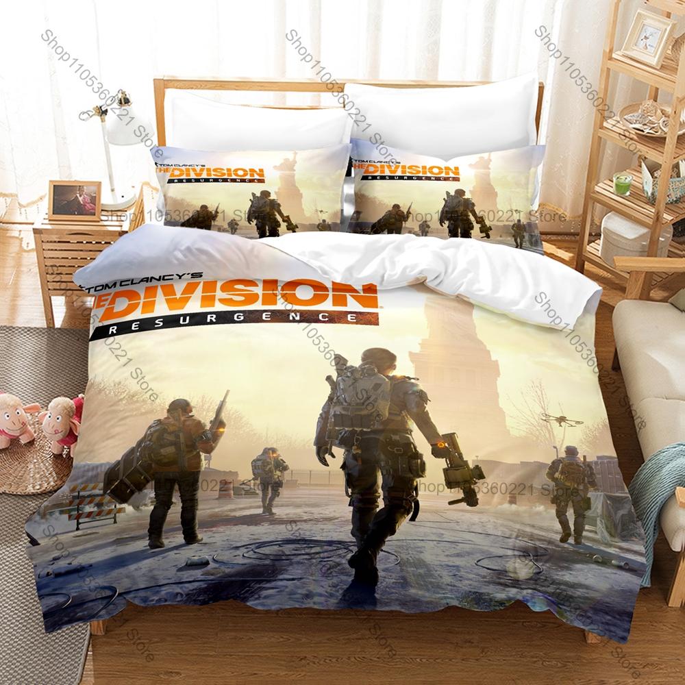 3D Printed Tom Clancy's The Division Agent & Urban Combat Bedding 3Pcs 1 Quilt Cover & 2 Pillowcases All Season Gamer Bedroom