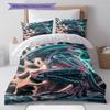 Aliens Pattern Bedding Quilt Set Quilt Cover Pillowcase Home Decoration Gift (1 * duvet cover + 2 * pillowcase, without core)