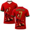 Футболка для фанатов CR7 в португальском стиле, футболка с графическим изображением футбольной легенды, унисекс, дышащая сетчатая ткань, футбольные подарки, футболки с V-образным вырезом