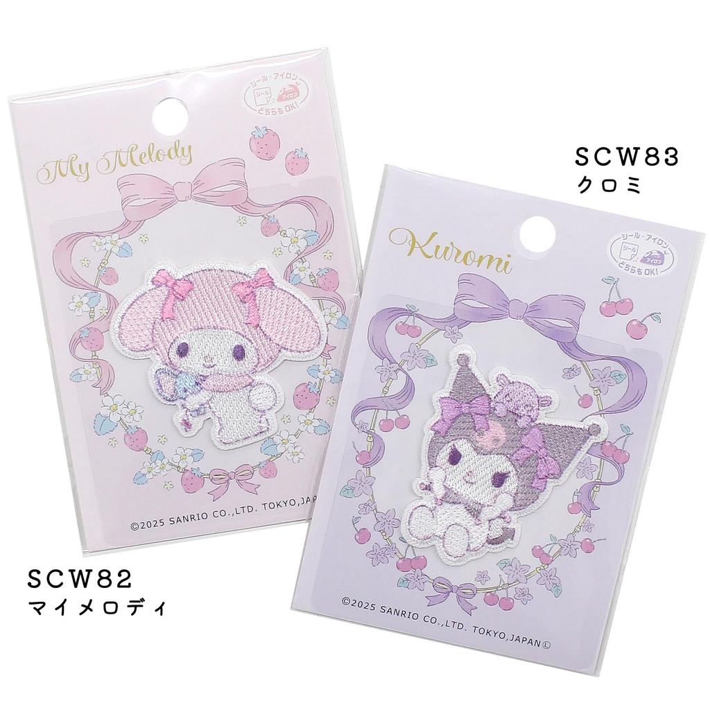Первопроходцы Sanrio Плюшевая обнимашка Моя Мелоди 1 49 мм x 45 мм Наклейка и нашивка, штука, (ширина) (высота), (Оба термоклеящиеся), SCW601-SCW82