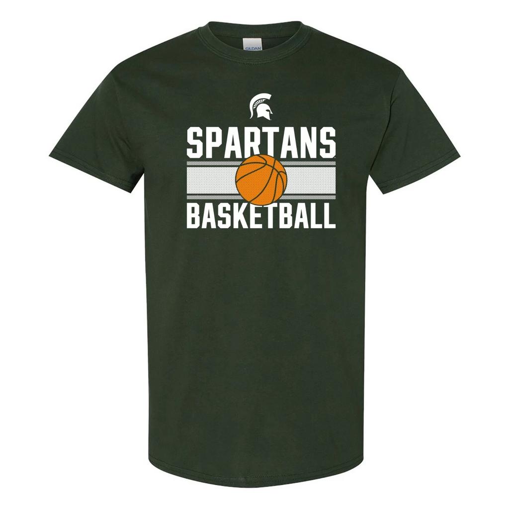 Баскетбольная сетка Michigan State Spartans - Спортивная футболка в командных цветах - Лесной