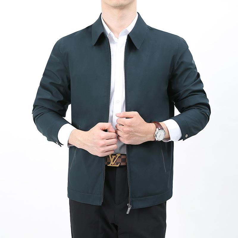 Весна и осень Новые мужские куртки для людей среднего и пожилого возраста Модные повседневные мужские куртки и топы с лацканами Трендовые