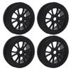 4Pcs RC Rubber Tires 12 Holes Perfect Grip Force Cushioning RC Wheel Rim Tires for 1/8 RC C