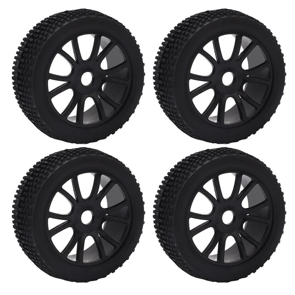 4Pcs RC Rubber Tires 12 Holes Perfect Grip Force Cushioning RC Wheel Rim Tires for 1/8 RC C