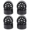 4Pcs Beadlock Wheels 1in Deep Groove Universal for Traxxas ATV RC Car Body Parts with Screws Black