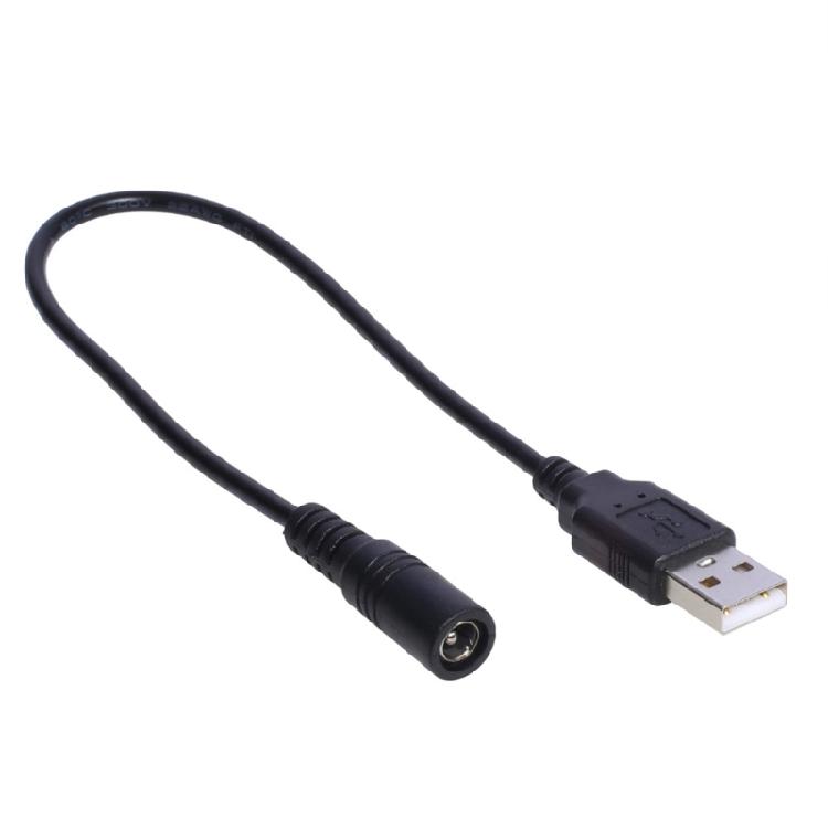 30см USB на DC 5.5x2.1мм 5В Кабель питания Штекер USB на штекер DC (бочка) Провод