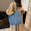 Ретро-сумка из денима, женская сумка через плечо, большая вместимость, портативная сумка для покупок, нишевая литературная японская и корейская повседневная универсальная сумка-тоут