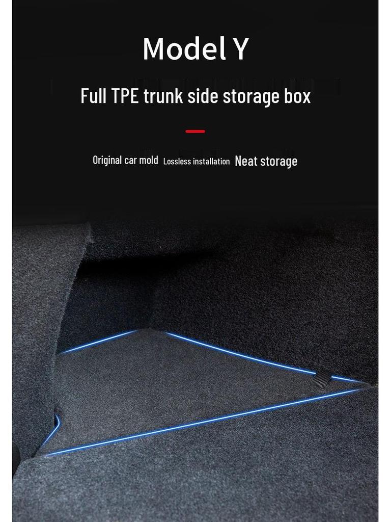 Tesla Model Y Trunk Side TPE Storage Box - Interior Accessories