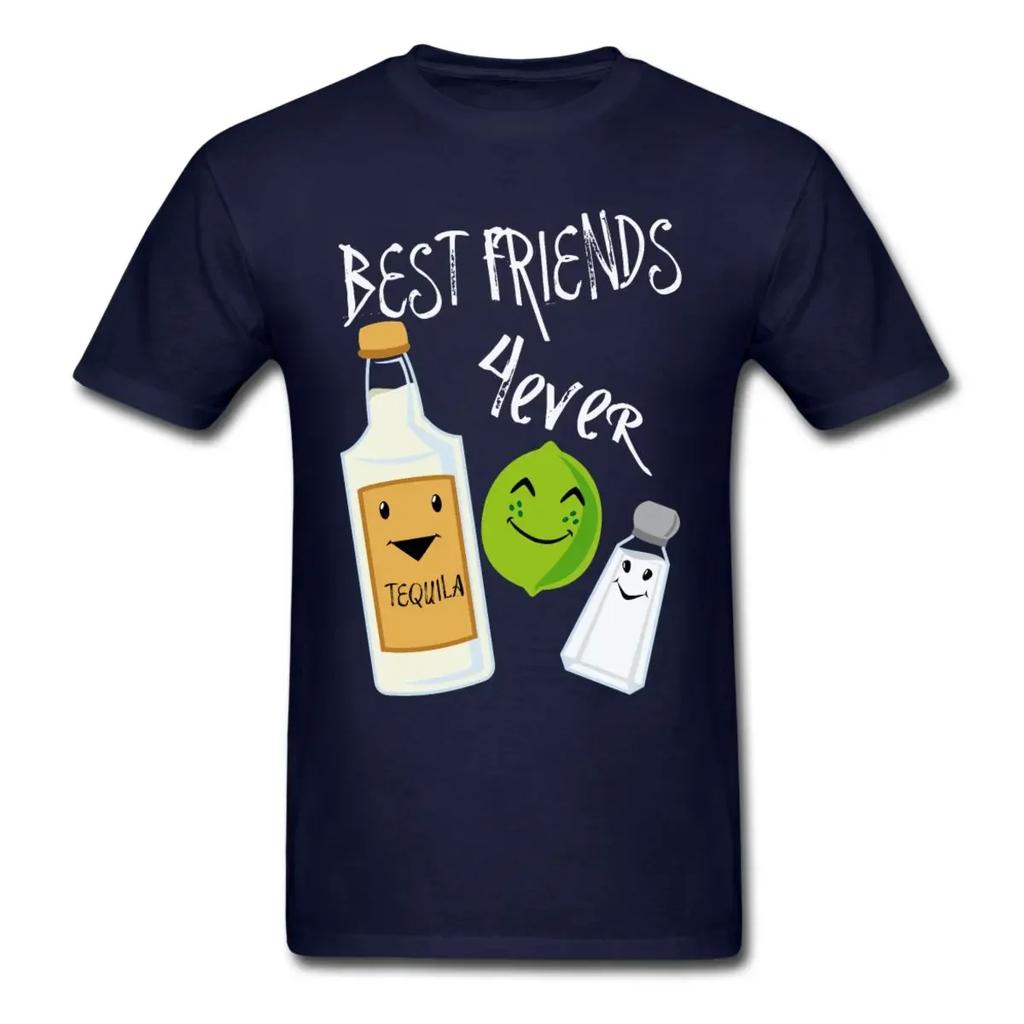 Funny Tequila Lemon Salt Best Friends Forever TShirt 100 Cotton ONeck Summer Short Sleeve Casual Unisexs Tshirt Size S3XL