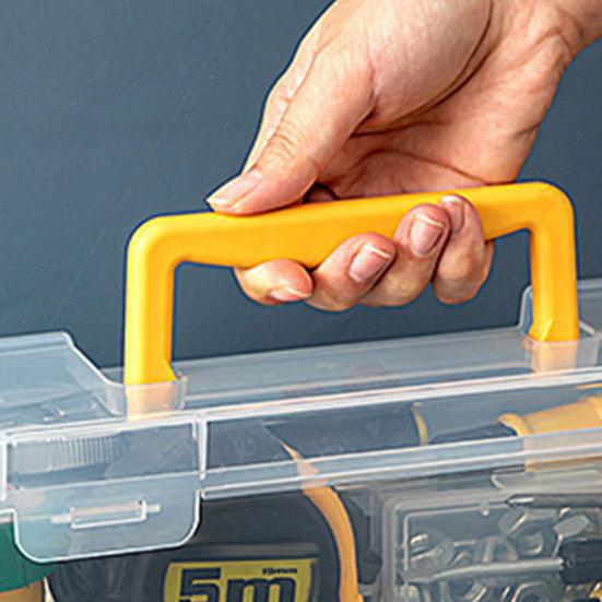 Ящик для инструментов Мелкие детали Отвертки Гаечные ключи Прозрачный контейнер для хранения с регулируемыми отделениями Ударопрочный органайзер