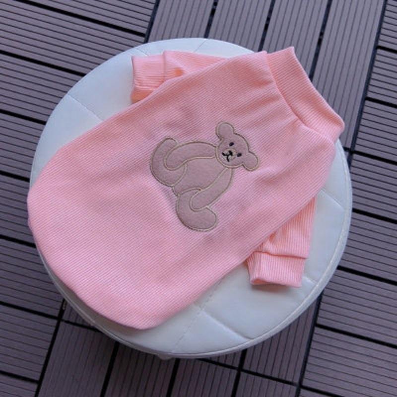 Толстовки с капюшоном для собак Тонкая толстовка с вышивкой медведя и щенка Однотонная роскошная одежда для собак Чихуахуа Йорки Бишон Пуловер Кошка Собака Майка