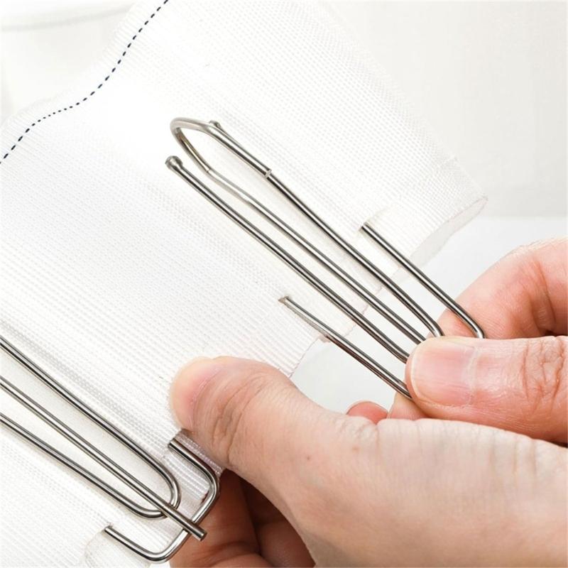 10 Meter Curtain Pleating Tape White Pleater Tape With 30Pcs 4 Prongs Curtain Pleat Hooks Clips For Making Home Decors