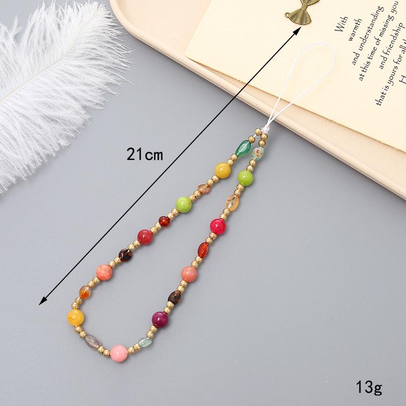 Korean Love Heart Beaded Phone Chain & Keychain Set for Women