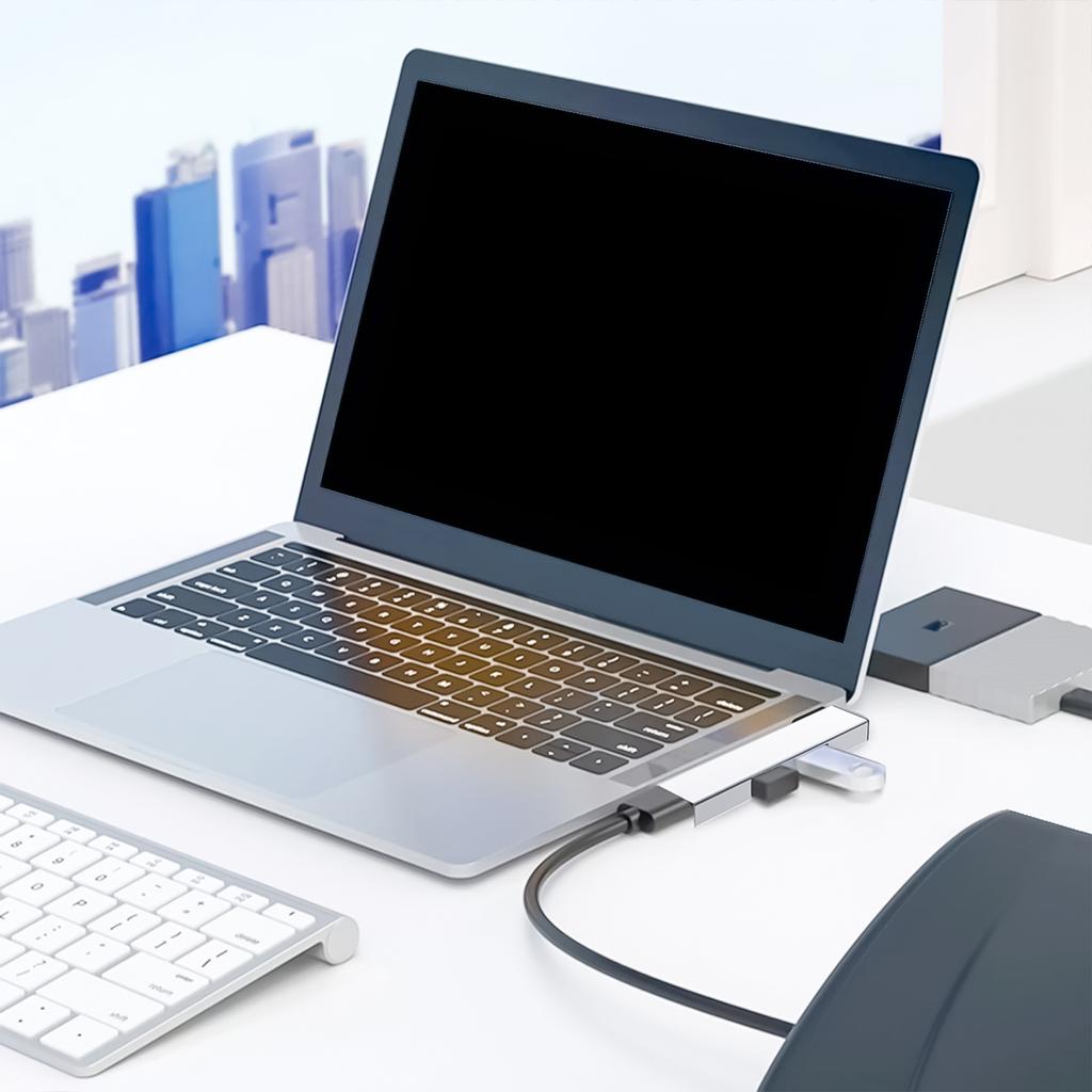 USB C Hub with 4 Ports Mini Data Hub for Laptops 2 USB2.0 and 1 USB3.0 Portable Expansion for PC Laptop