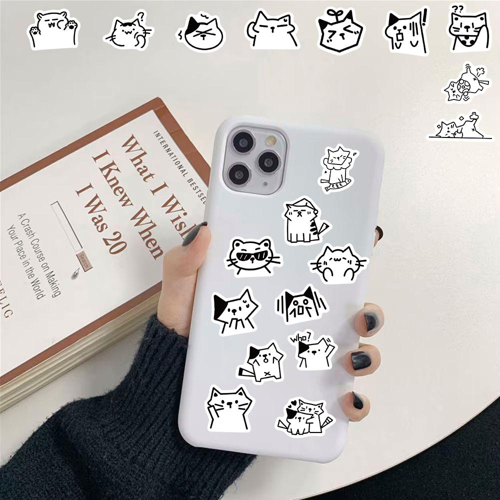 110 шт. Наклейки с набросками котят, для блокнота, граффити, чехлов, подарок, скейтборд, DIY, ноутбук, телефон, граффити, ПВХ, водонепроницаемые, наклейки для багажа