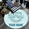 Custom Name RB Leipzig Round Area Rug,Carpet Rug for Living Room Bedroom Sofa Playroom Decor,Non-slip Floor Mat