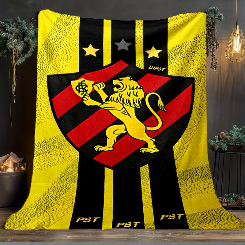 1PC Sport Club Football Crest Printed Soft Flannel Blanket Throw for Adult Bedroom Living Room Sofa Camping Travel Fan gifts Christmas Gifts