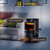 900W/2000W Electric Fireplace with Flame Effect, Electric Fireplace with Adjustable Temperature and Overheat Protection, 41x41x64.5cm, Black