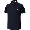 Basic Simple Striped Short Sleeve Polo Shirt Men Polo Shirts Royal-Blue A11M323103FNV