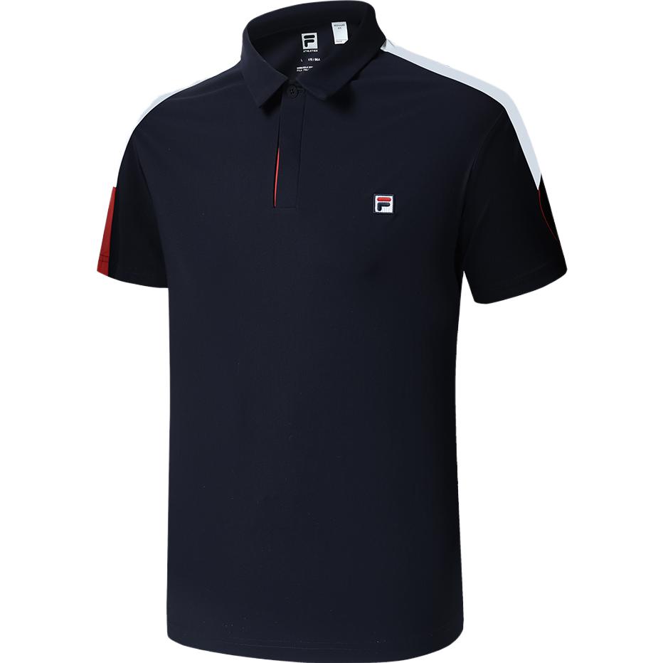 Fila Basic Simple Striped Short Sleeve Polo Shirt Men Polo Shirts Royal-Blue A11M323103FNV