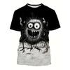 Novel And Chic Smile Monster Graphic 3d Print Mens T-shirt Summer Fashion Everyday Casual Crew Collar Short Sleeve Loose Top