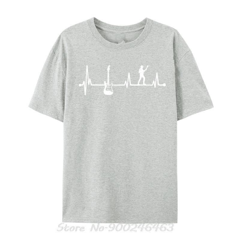 Funny Guitar Lover Bass Guitar Heartbeat Normal T-shirts Oversized Unisex T Shirt Cotton Tshirt Fitness Tees Print Men Clothing