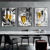 Elegant Modern Light Luxury Wine Glass Canvas Painting Wall Art Perfect for Living Room Kitchen Decor Unframed Poster Print